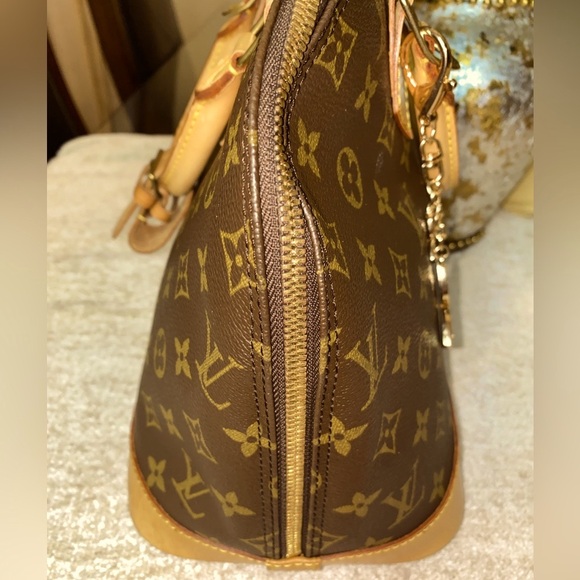 VINTAGE LOUIS VUITTON MONOGRAM ALMA PM BROWN LEATHER CANVAS SATCHEL/HANDBAG - Picture 3 of 16